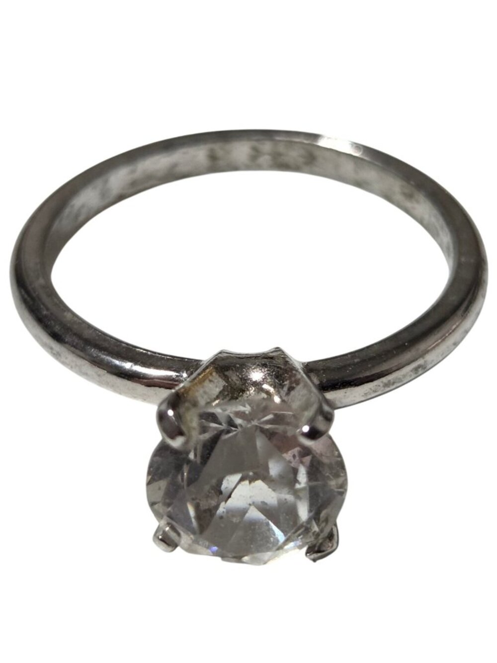 Classic Solitaire Ring Size 6 Round Clear Stone Prong Setting Minimalist Women